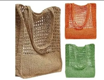 Kağıt İpten Örme Pull&Bear Plaj Çantası - Özel Renk Seçenekleriyle