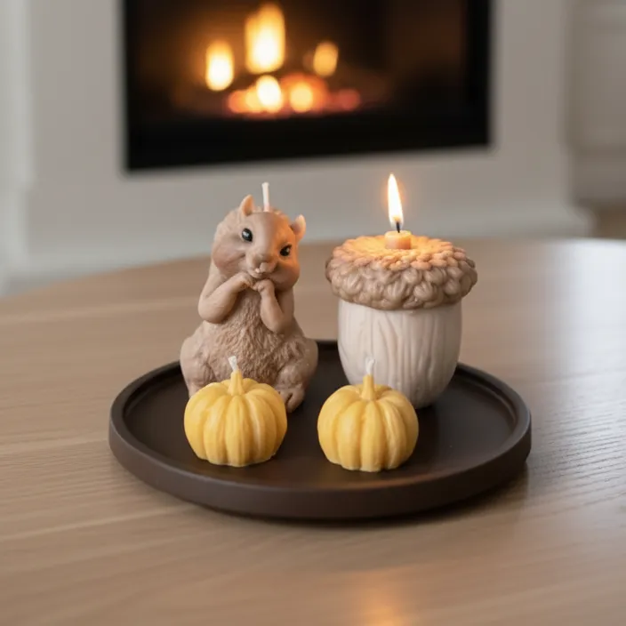 Sincap ve Dostları Mum Seti (Dekoratif Tepsili)