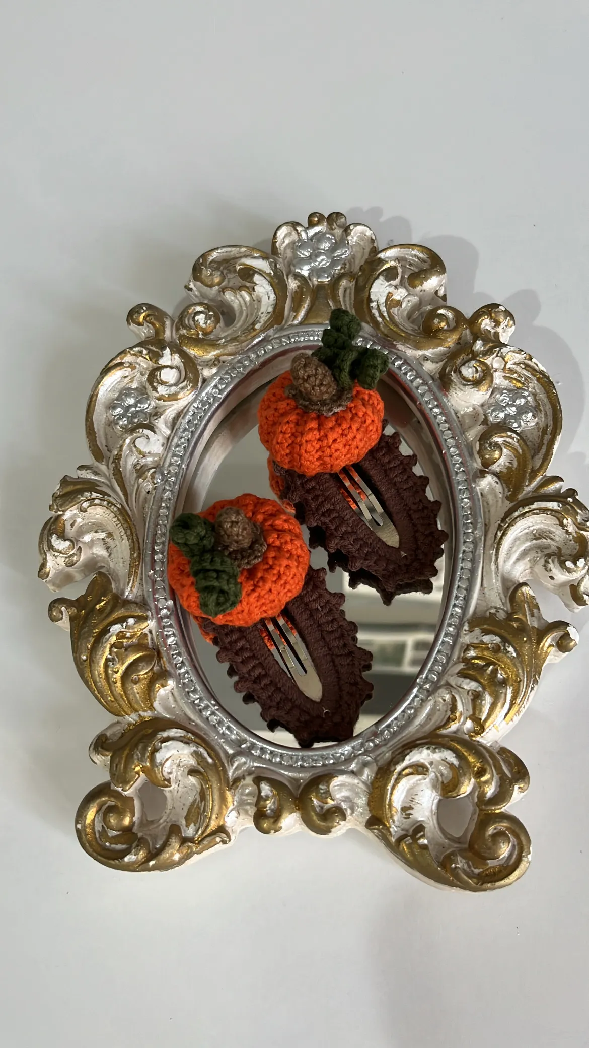 Tığ İşi Balkabağı Figürlü Çıt Çıt Toka Seti - El Emeği