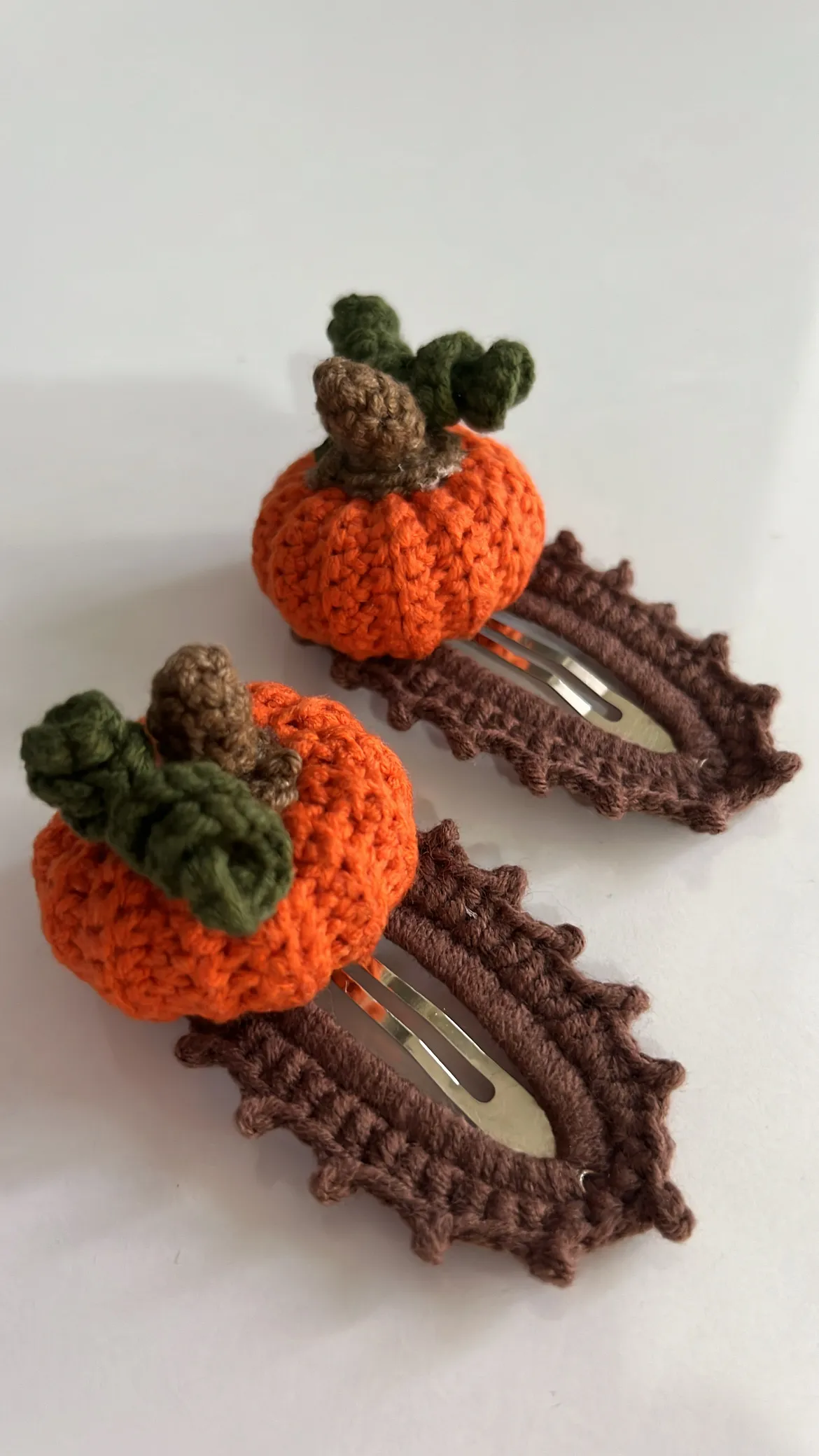 Tığ İşi Balkabağı Figürlü Çıt Çıt Toka Seti - El Emeği