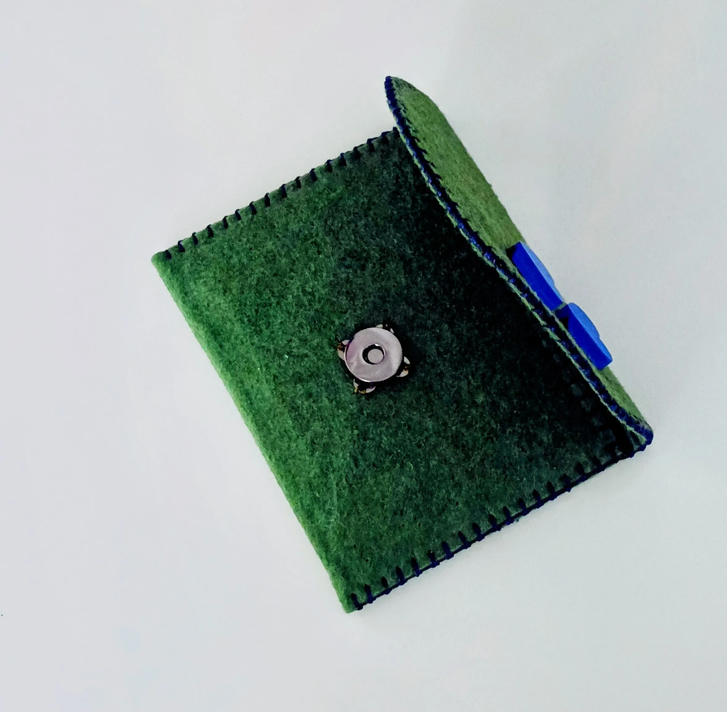 Yeşil Keçe Para Kesesi - Mıknatıslı ve El Yapımı Hediye Seçeneği