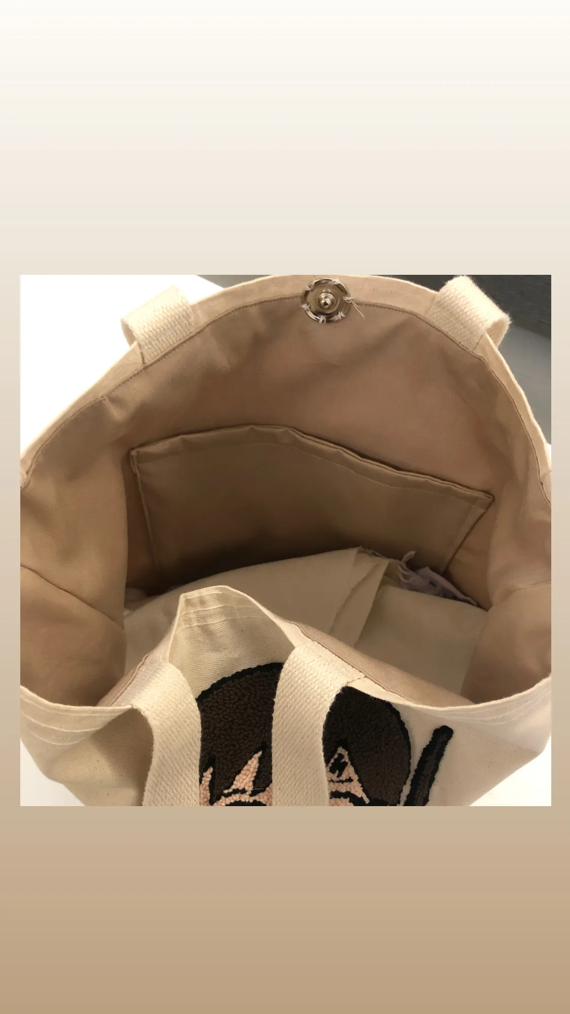 Punch Nakışlı  duck kumaştan Kol Çantası - El Emeği