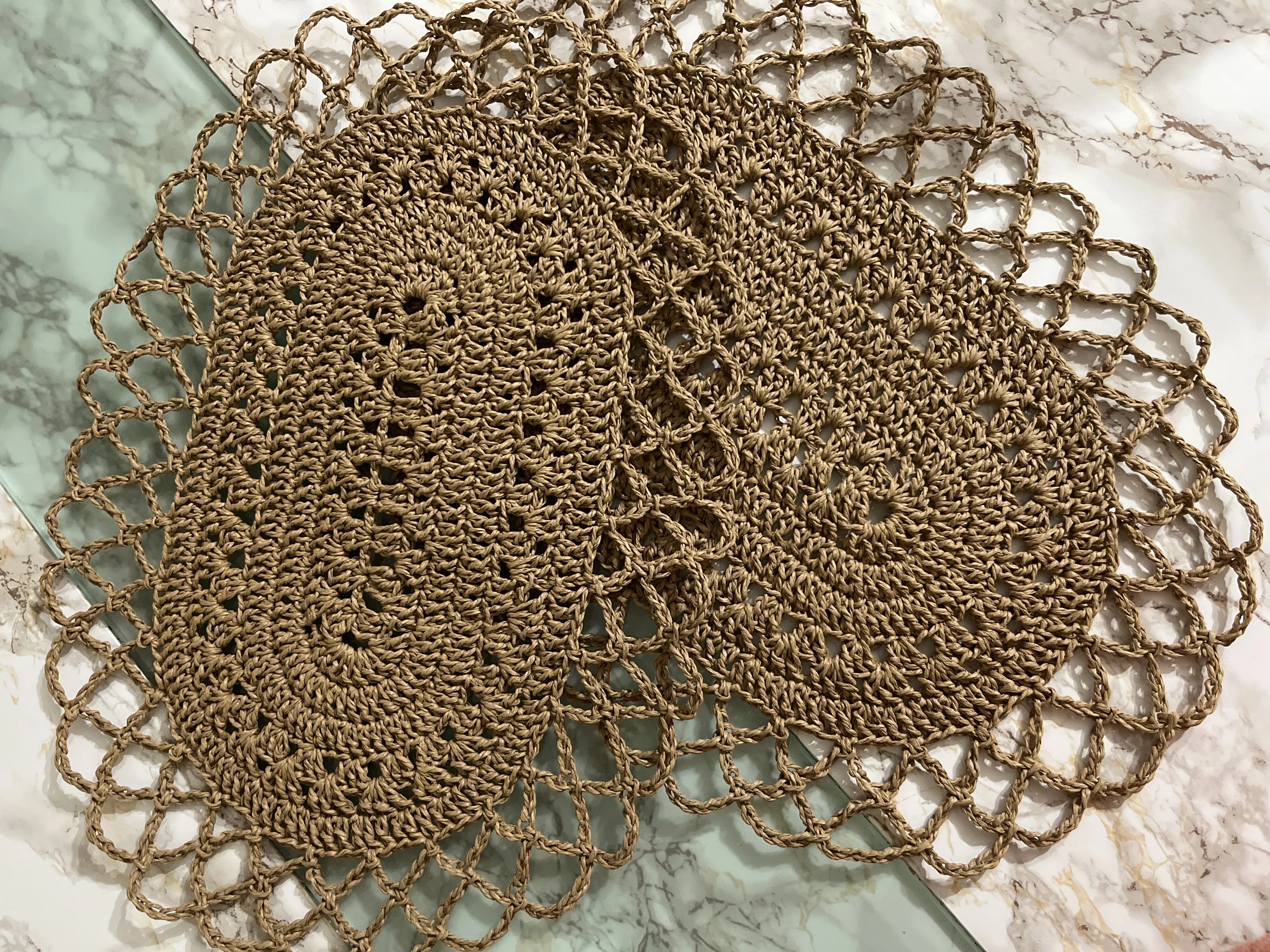 Kahverengi Oval Hasır Supla Seti (2'li) - El Yapımı