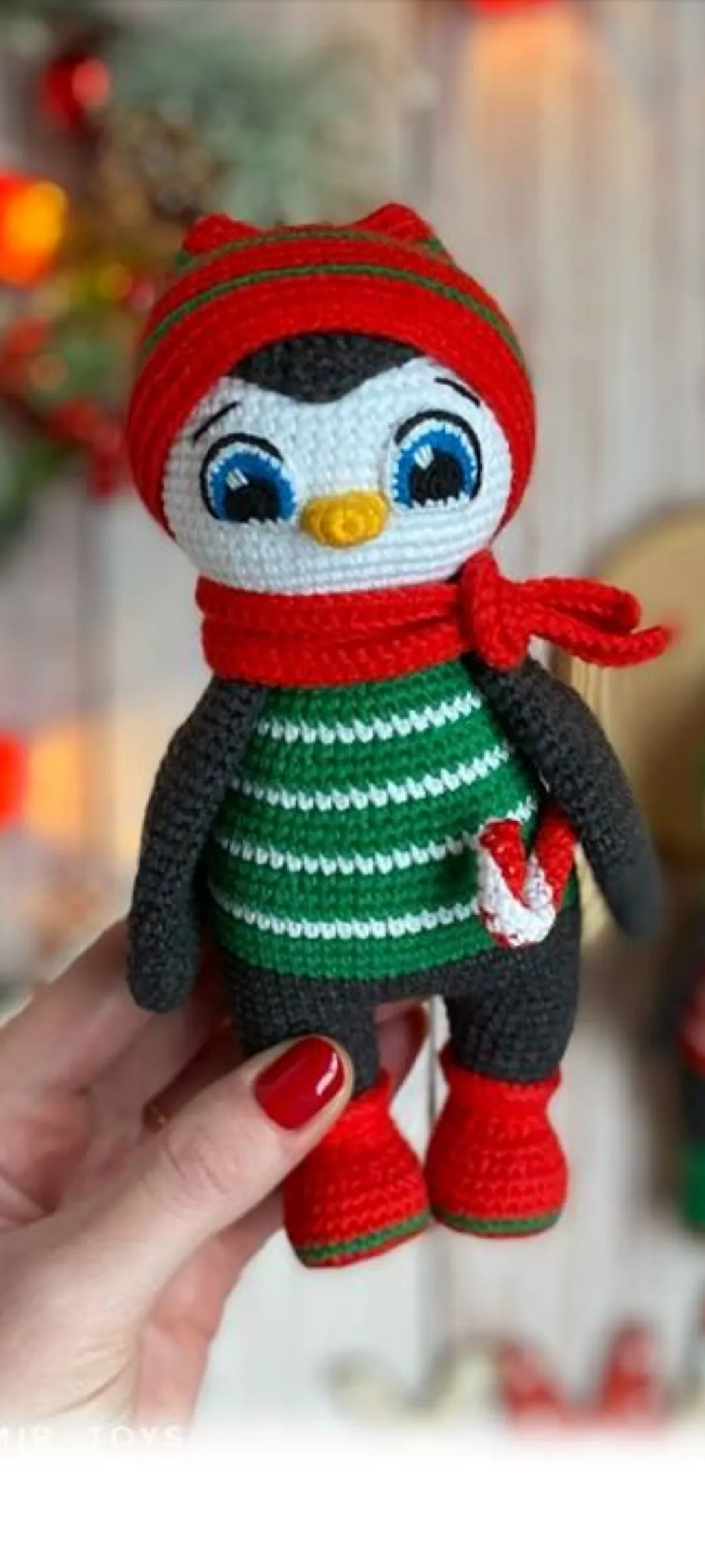 Örgü Penguen Amigurumi Oyuncak - Noel Temalı ve El Emeği