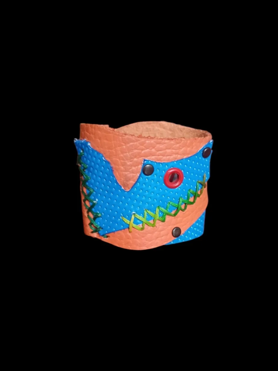 Deri Tasarım Renkli Bileklik - El Yapımı Hakiki Deri Bileklik