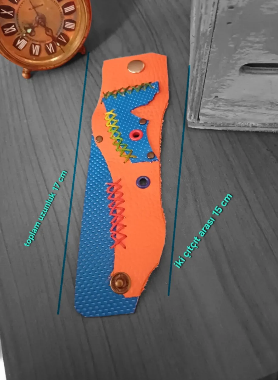 Deri Tasarım Renkli Bileklik - El Yapımı Hakiki Deri Bileklik