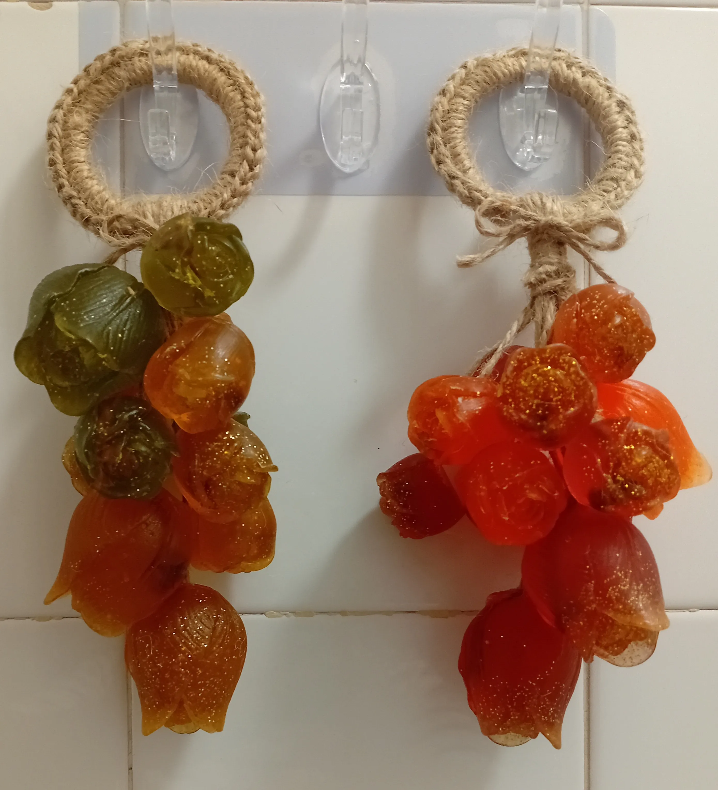 Çiçek Şekilli Simli Dekoratif Sabun Salkımı - 2'li Set