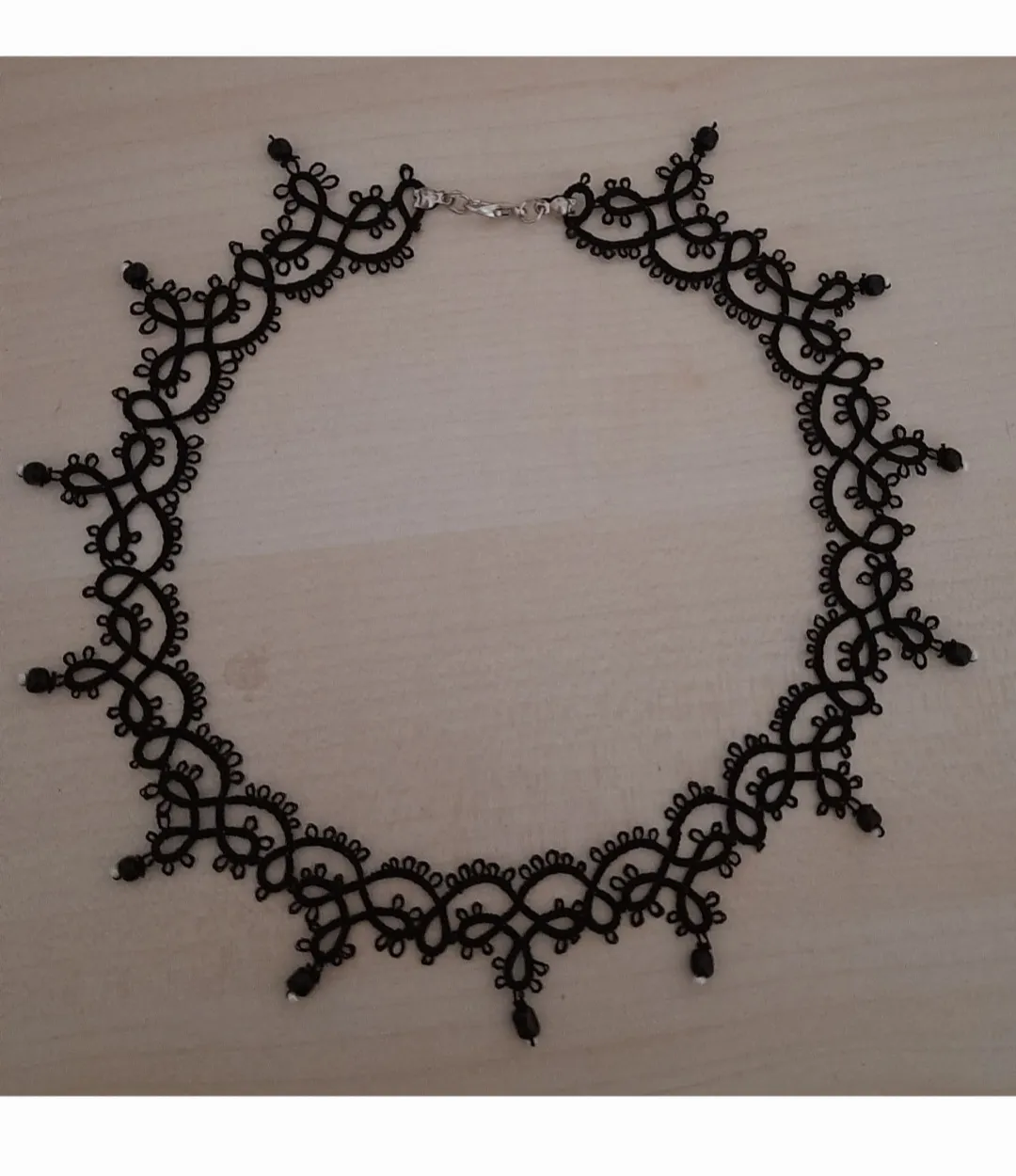 Siyah Mekik Oyası Takı Seti - Boncuk Detaylı Kolye, Küpe, Bileklik