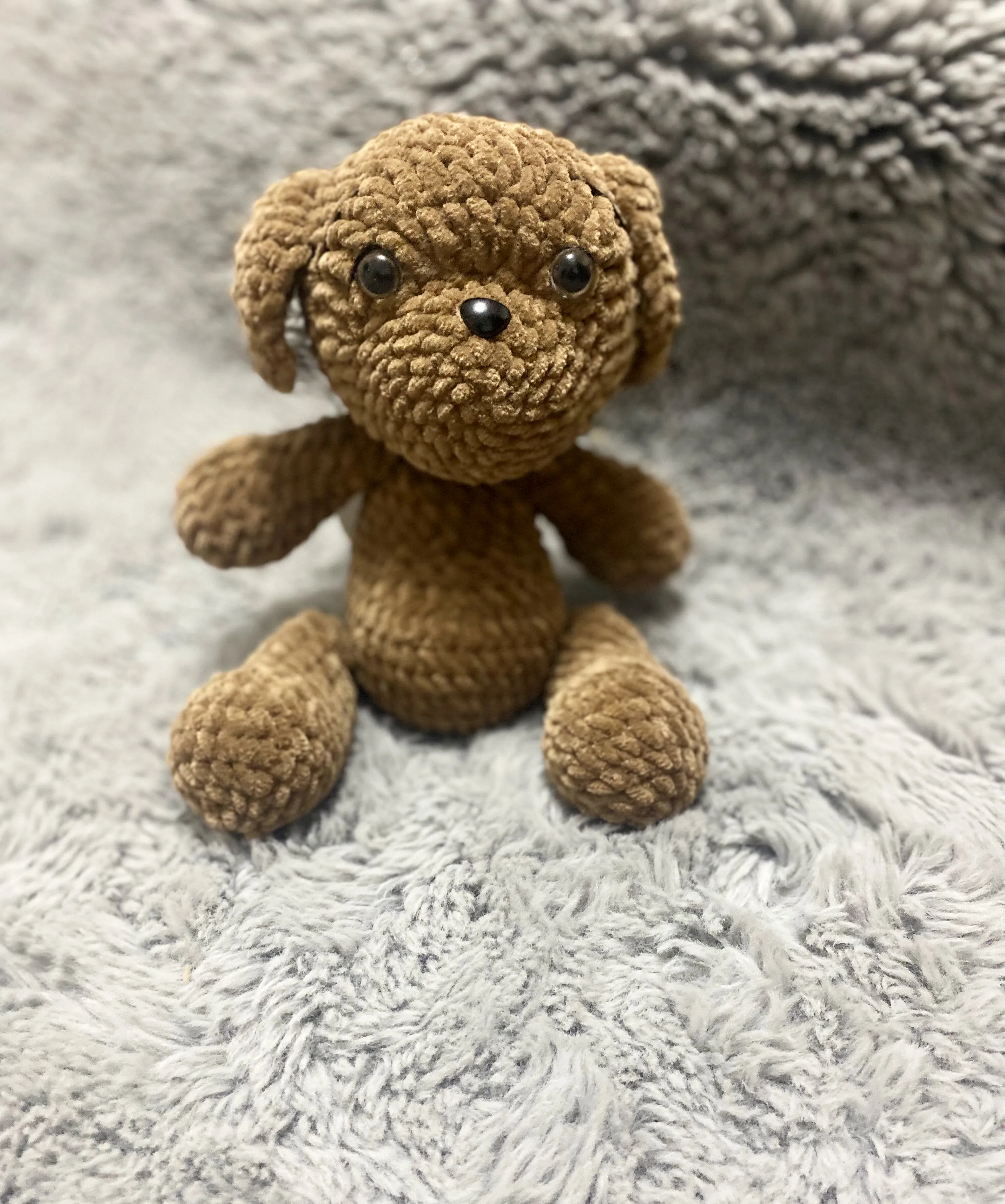 Kahverengi Sevimli Amigurumi Köpek Oyuncak - El Emeği Bebek Hediyesi
