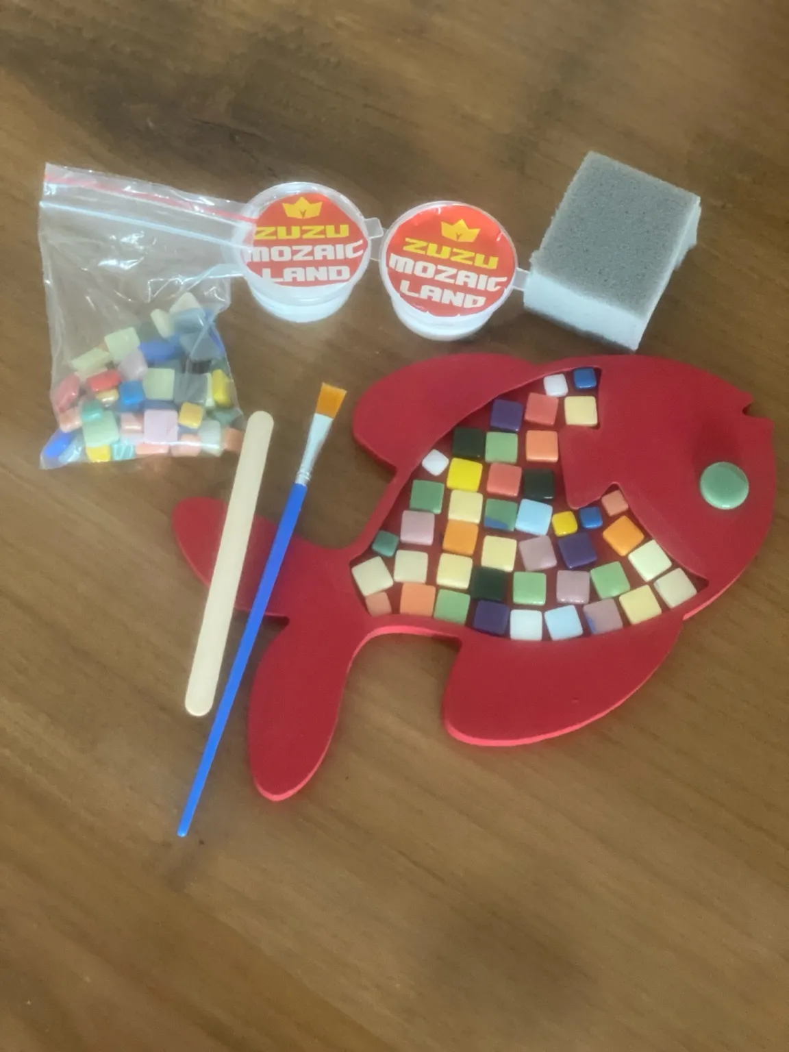 Balık Mozaik Sanat Seti - Çocuklar İçin DIY Ahşap El Sanatları Kiti