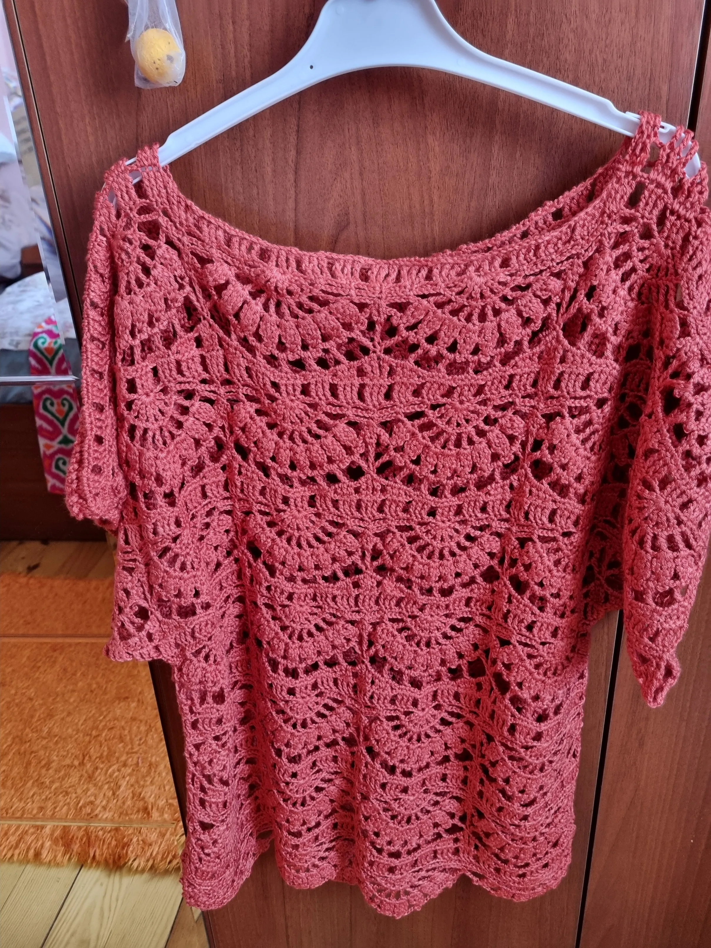 Kadın Zambak Model Dantel Detaylı Kısa Kollu Örgü Bluz