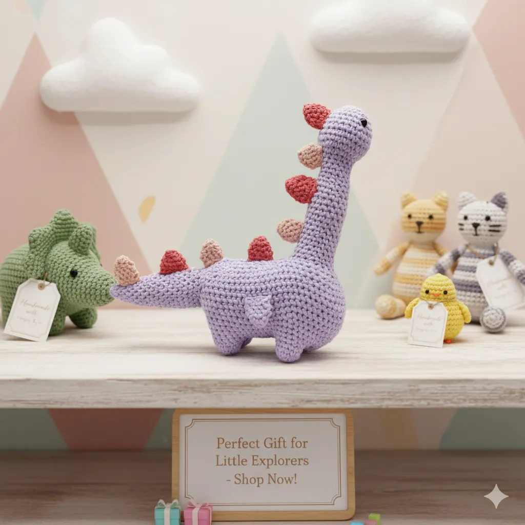 Yapımı Tığ İşi Dinozor Oyuncak - Amigurumi Bebek Hediyesi - El