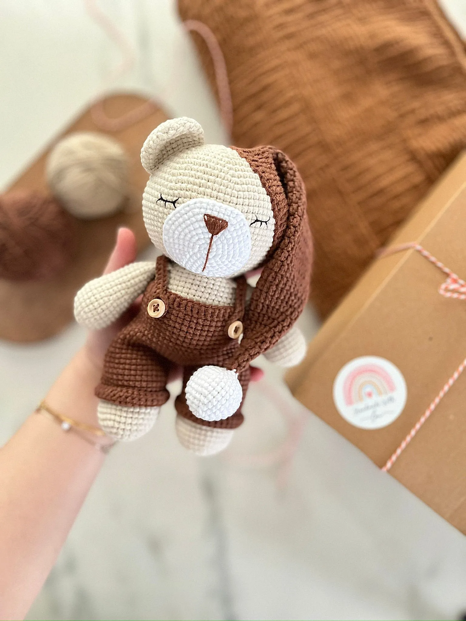 Amigurumi  Tombik Ayı El Örgüsü Uyku Arkadaşı