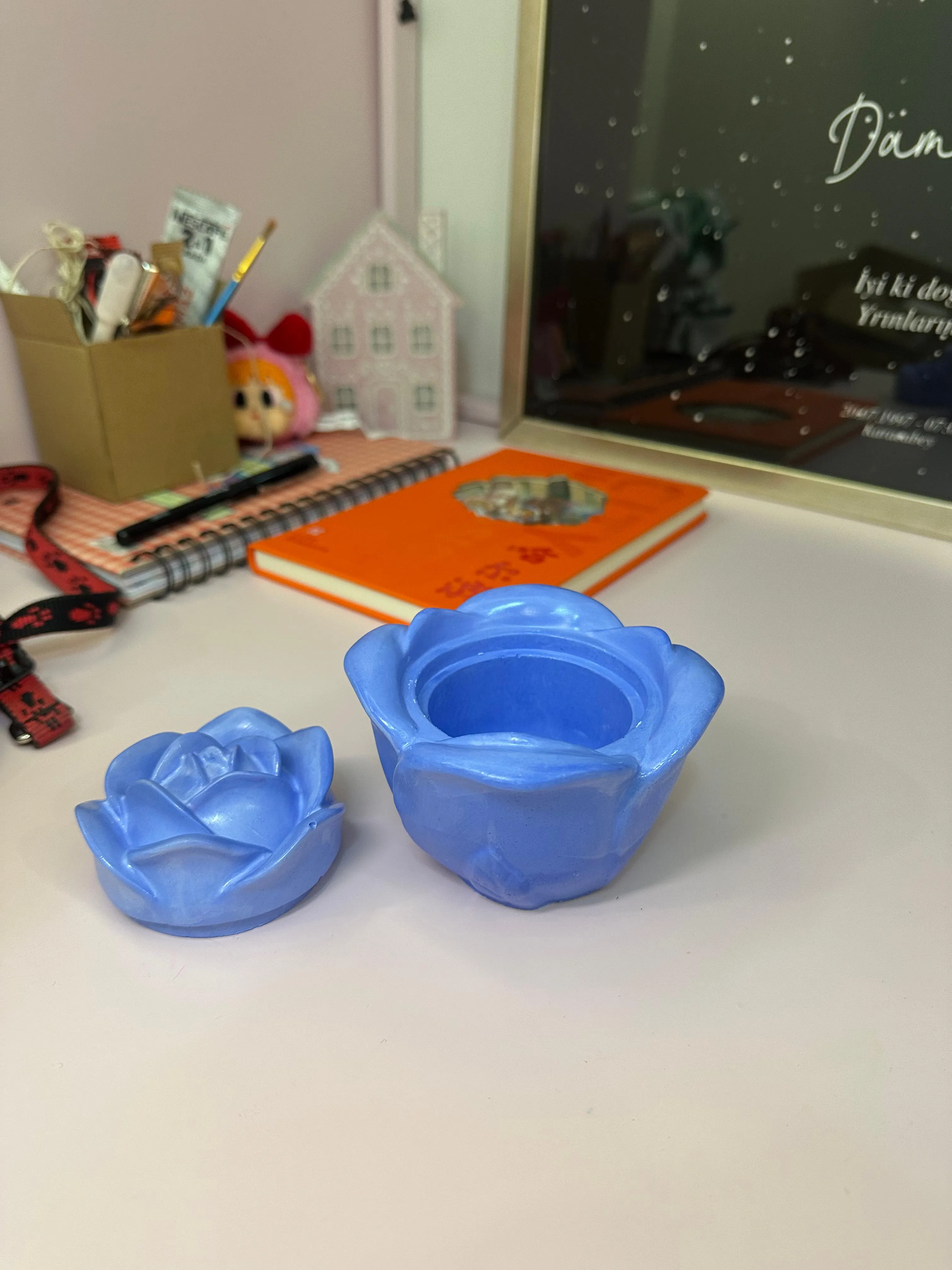 Mavi Gül Takı Kutusu