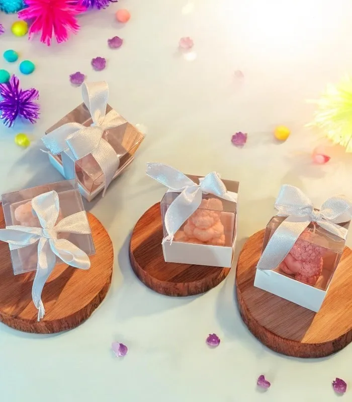 Minik Gül Ayıcık Hediyelik Mum %100 Soyawax Doğal Mum - 15 Adet