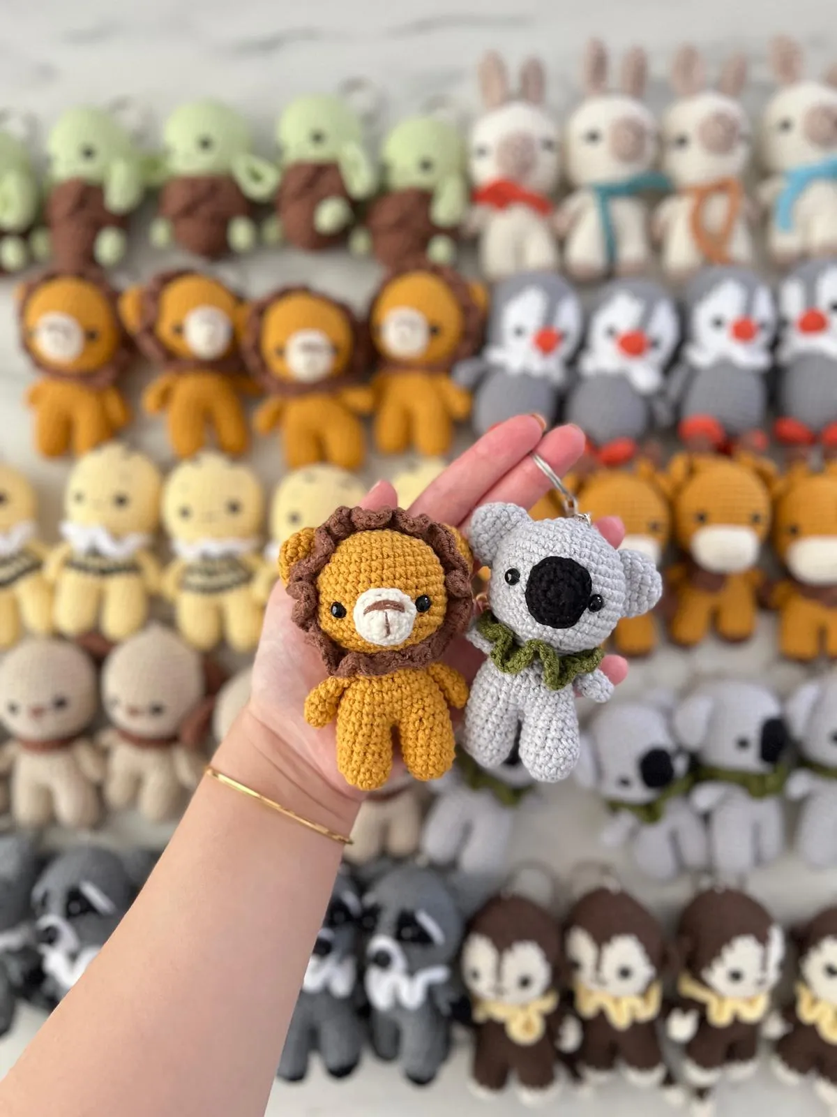Amigurumi Aslan & Koala Anahtarlık – 2’li El Yapımı Set