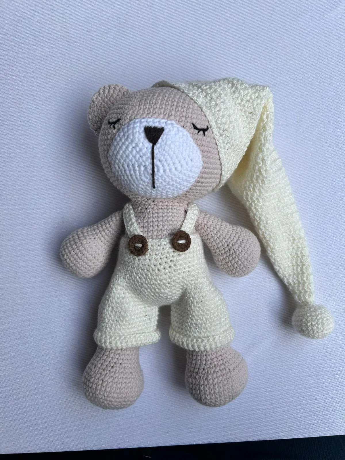 Amigurumi Uyku Tulumlu Tavşan Bebek Oyuncak - 27 cm - El Emeği