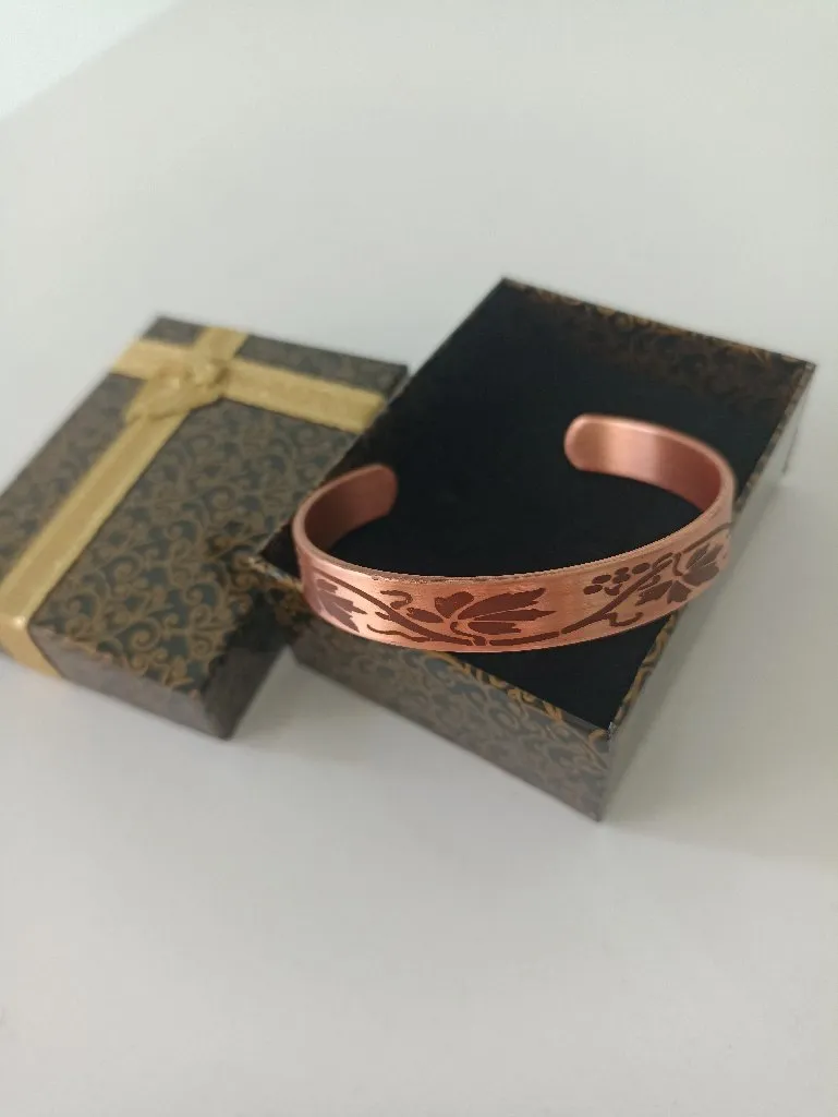 Bakır İşlemeli Ayarlanabilir Bileklik