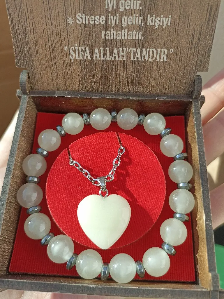 Kedi Gözü Doğal Taş Bileklik & Kolye Hediye Seti