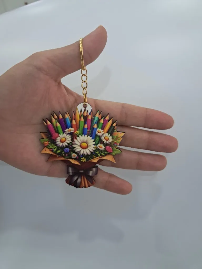 Çiçek Buketi Kalem Anahtarlık