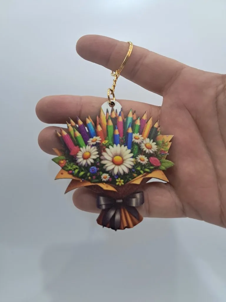 Çiçek Buketi Kalem Anahtarlık