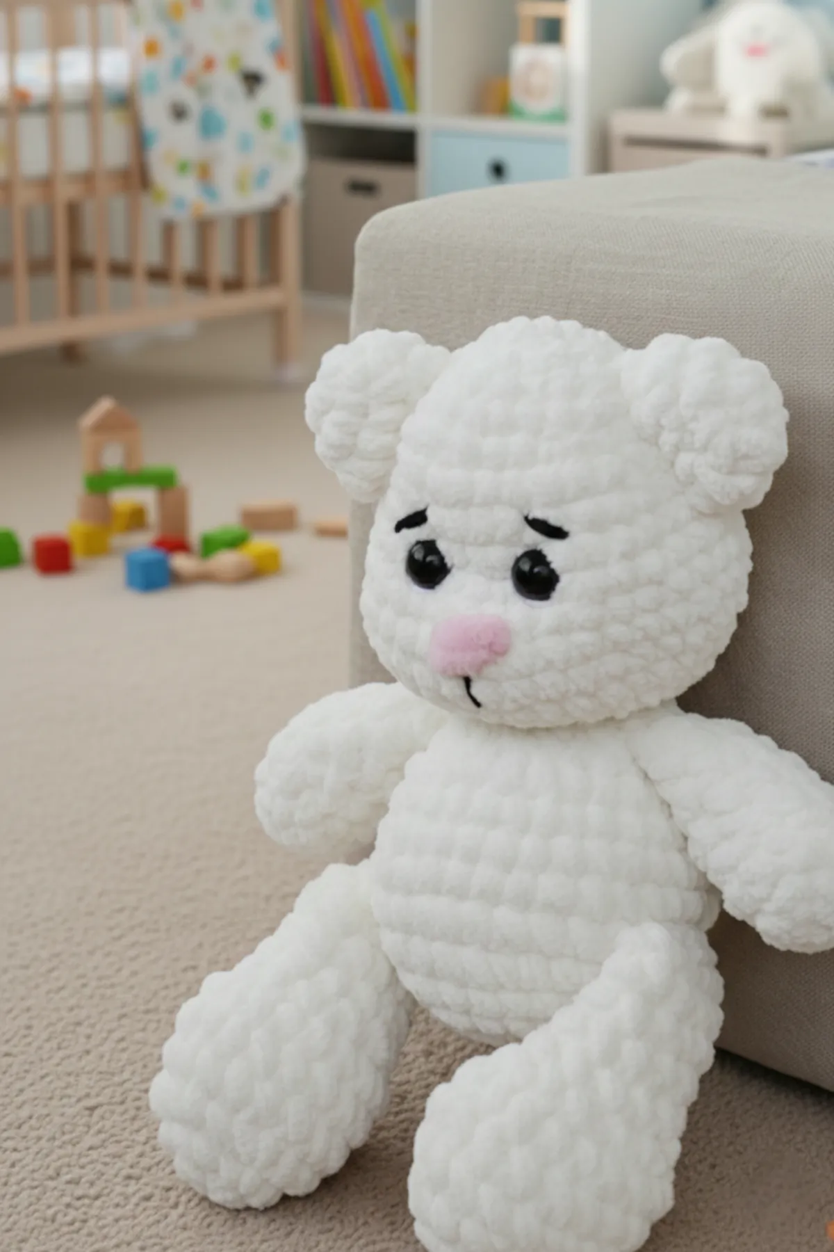 Yumuşak Dokulu Örgü Ayıcık Sevimli Kahverengi Bebek Oyuncak (Yeni Yıl Hediyesi)