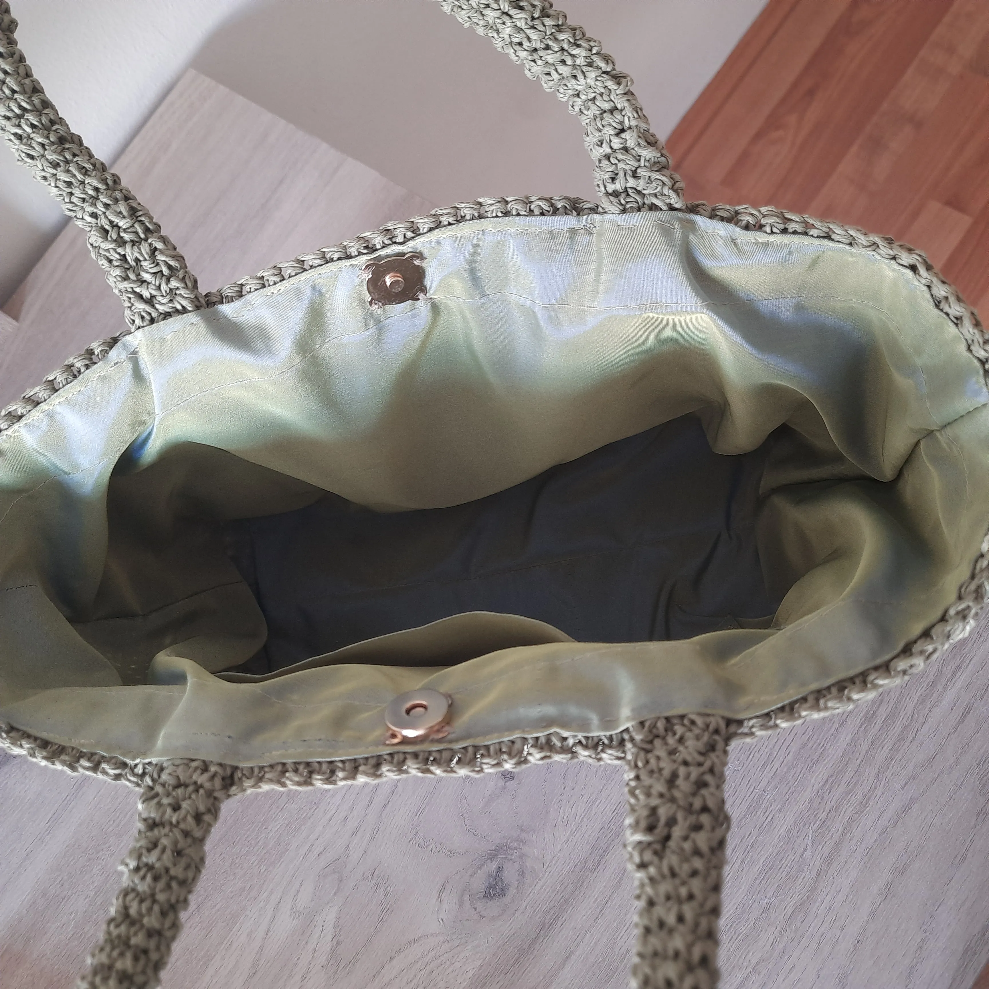 Yeşil Kağıt İp Örgü Çanta - El Emeği Plaj ve Günlük Kullanım