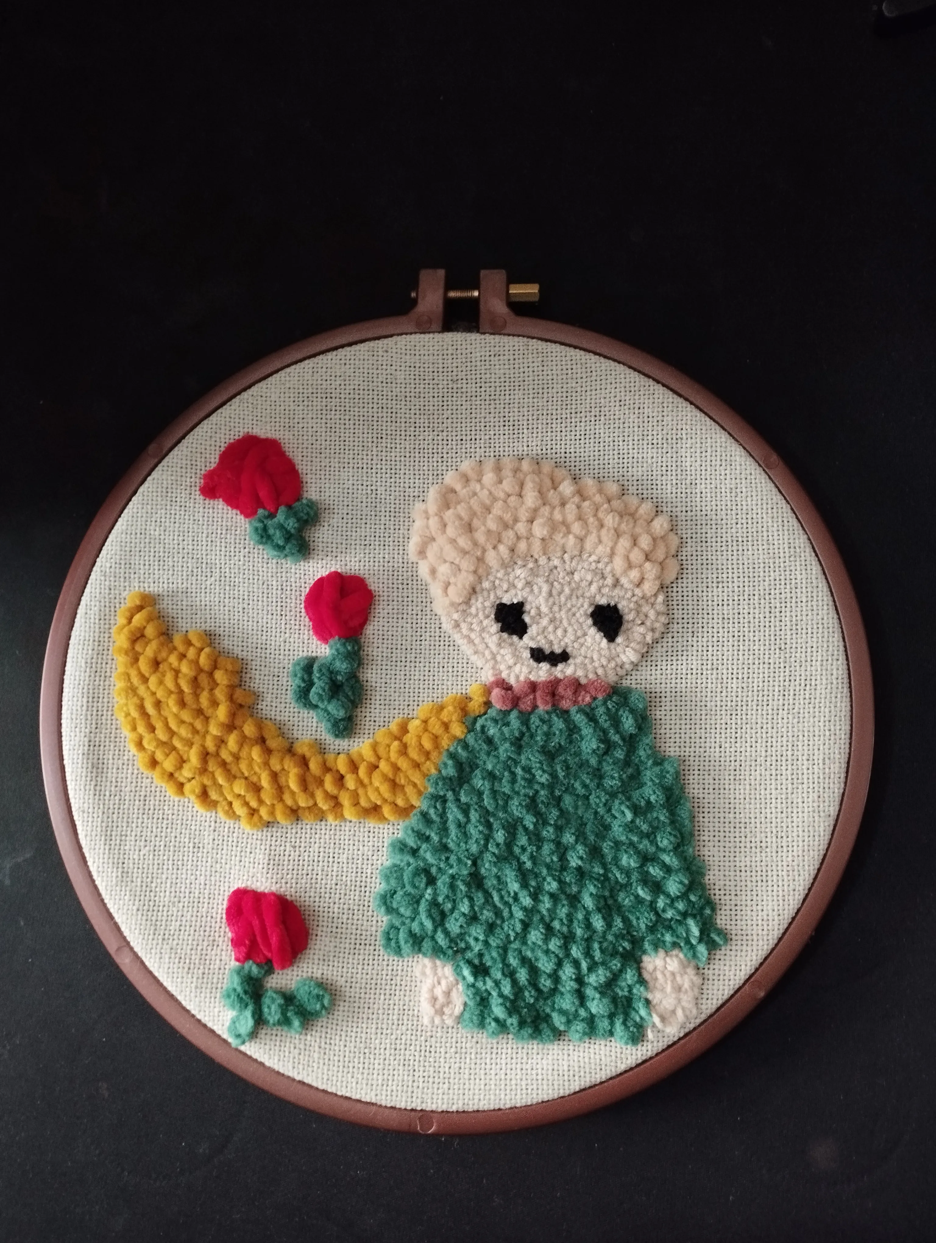 Küçük Prens Temalı Punch İşleme Duvar Panosu - 25 cm Kasnak