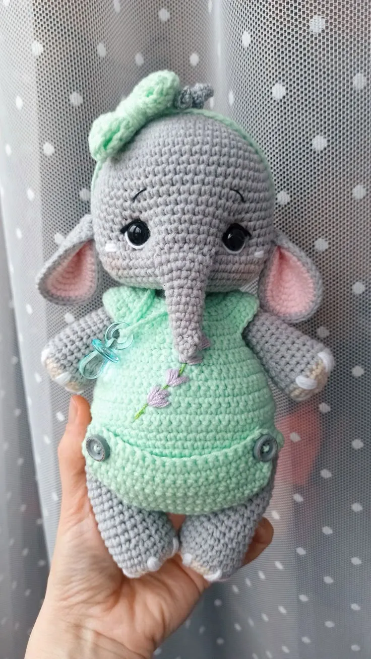 Amigurumi Yeşil Slopetli Fil
