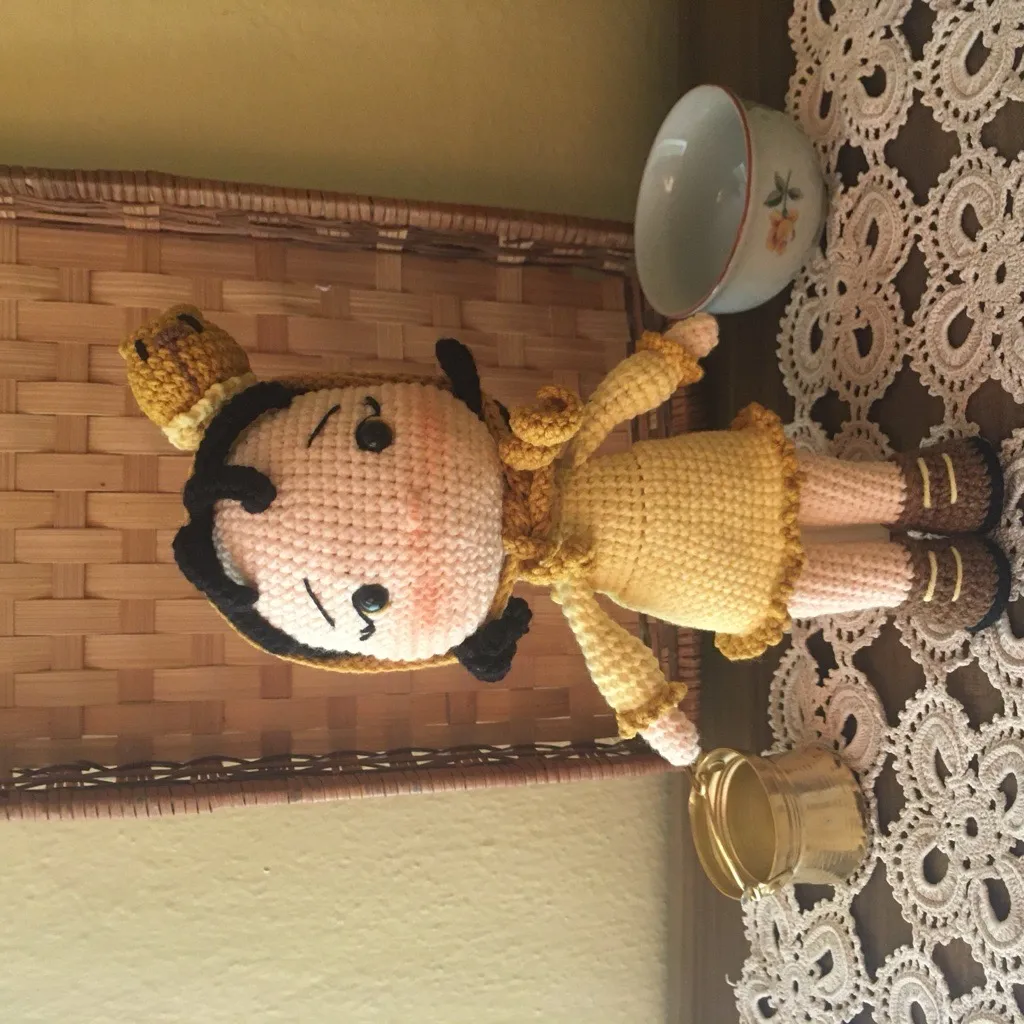 Sarı Renkli Honey Amigurumi Bebek Oyuncak - 20 cm - El Emeği