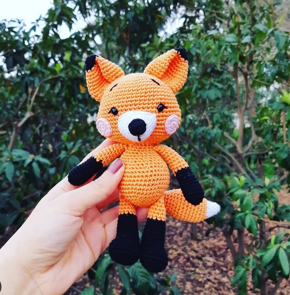 Turuncu Amigurumi Tilki Oyuncak - El Emeği Örgü Bebek Hediyesi