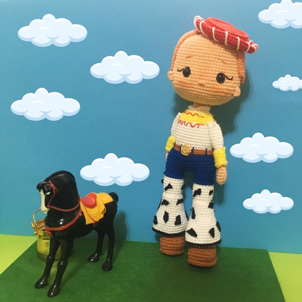 Toy Story Jessie Karakteri 30 cm Amigurumi Oyuncak Bebek Figürü