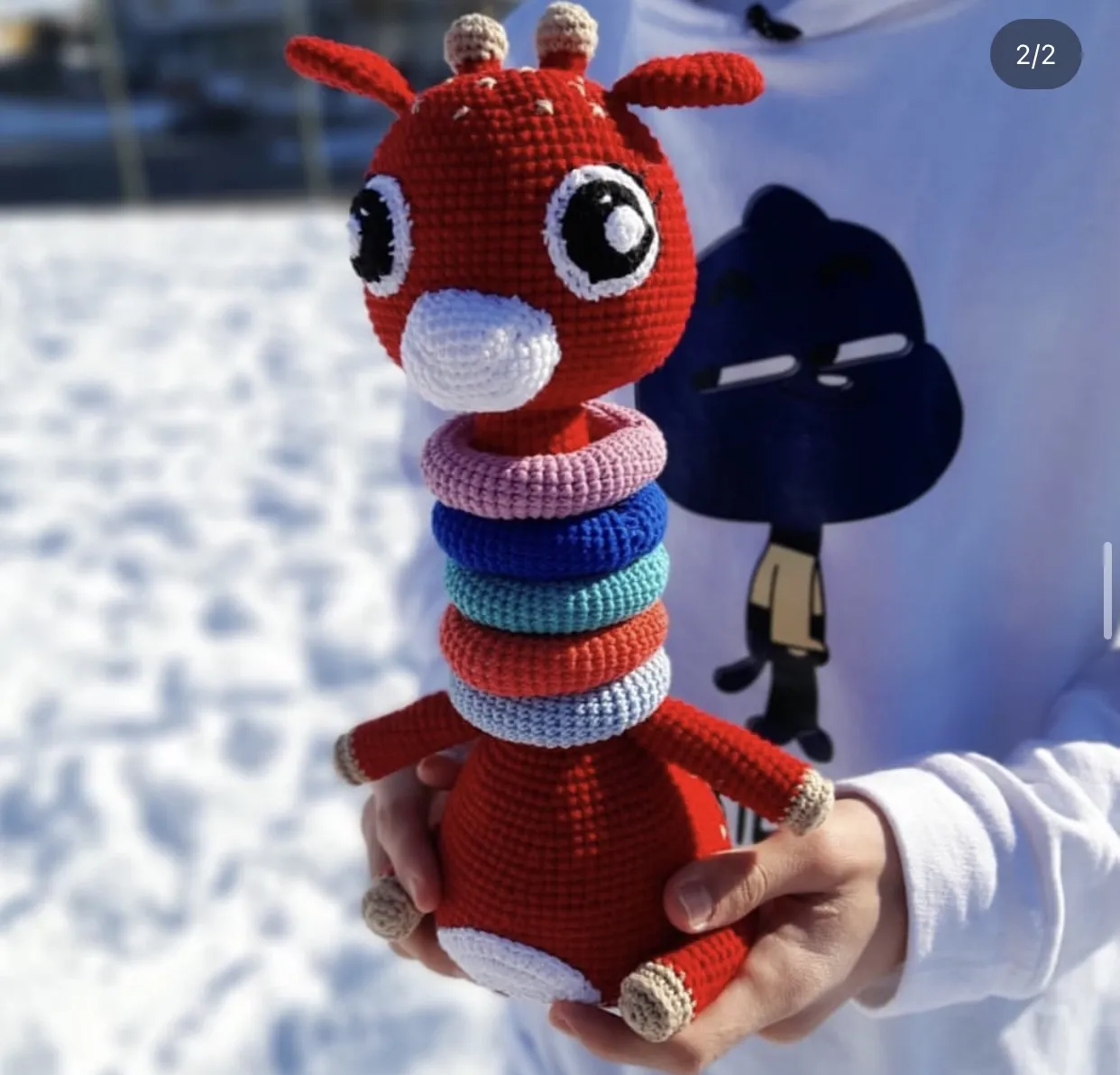 Kırmızı Örgü Oyuncak Zürbik - Eğitici ve Motor Geliştirici