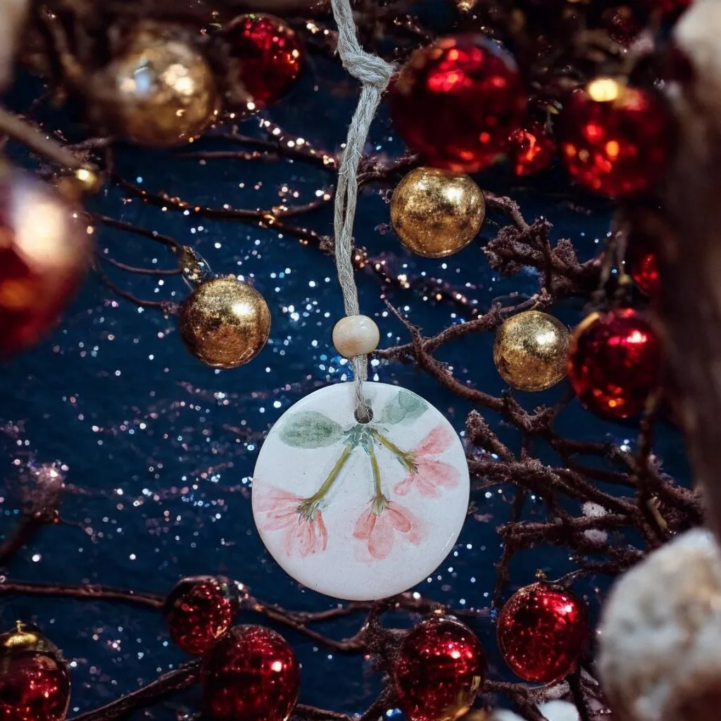 Seramik Yılbaşı Ağacı Süsü Seti - El Yapımı Tasarım - 3 Adet