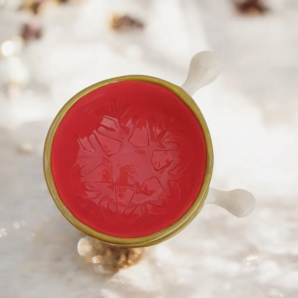 Seramik Kar Tanesi Desenli Çerezlik Takımı - Yılbaşı Temalı 4'lü