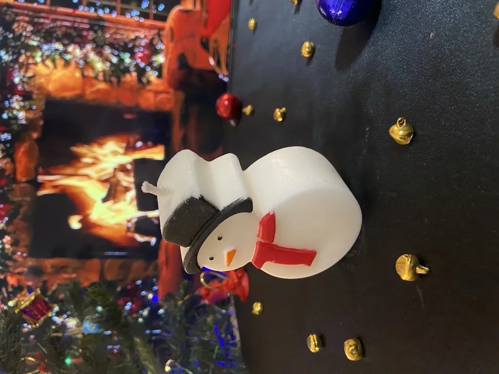 Kardan Adam ve Kartanesi Temalı Yılbaşı Mum Seti - El Yapımı