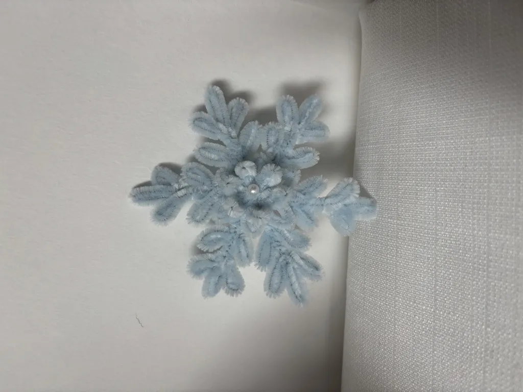 Buz Rengi Şönil Kar Tanesi Süs - Yılbaşı Ağacı Dekorasyonu 3 Adet