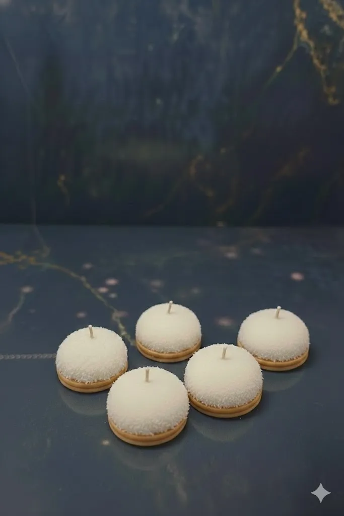 Dekoratif Puff Mum – El Yapımı Mum Seti