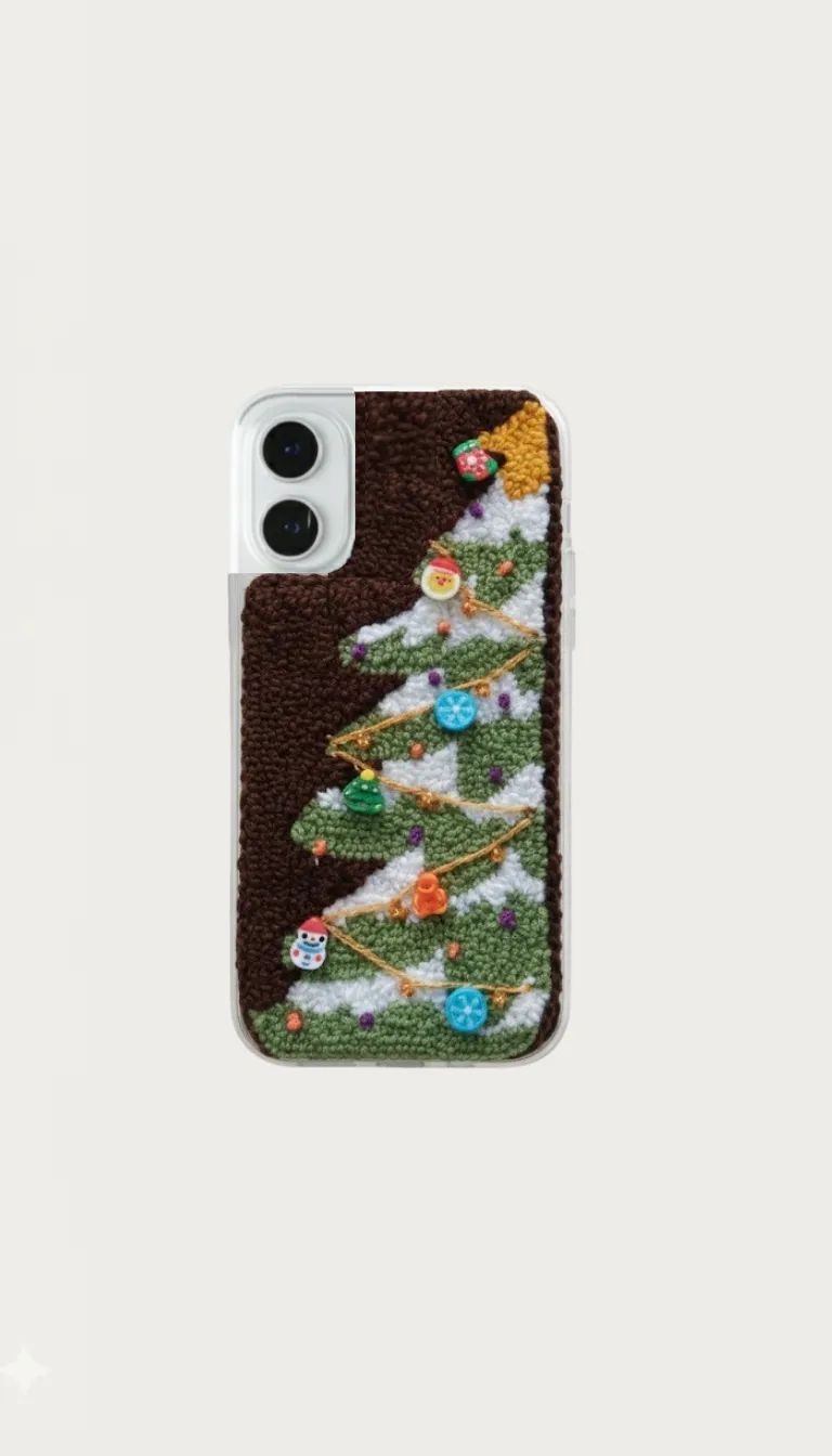 iPhone 17 Uyumlu Punch Yılbaşı ağacı Telefon Kılıfı