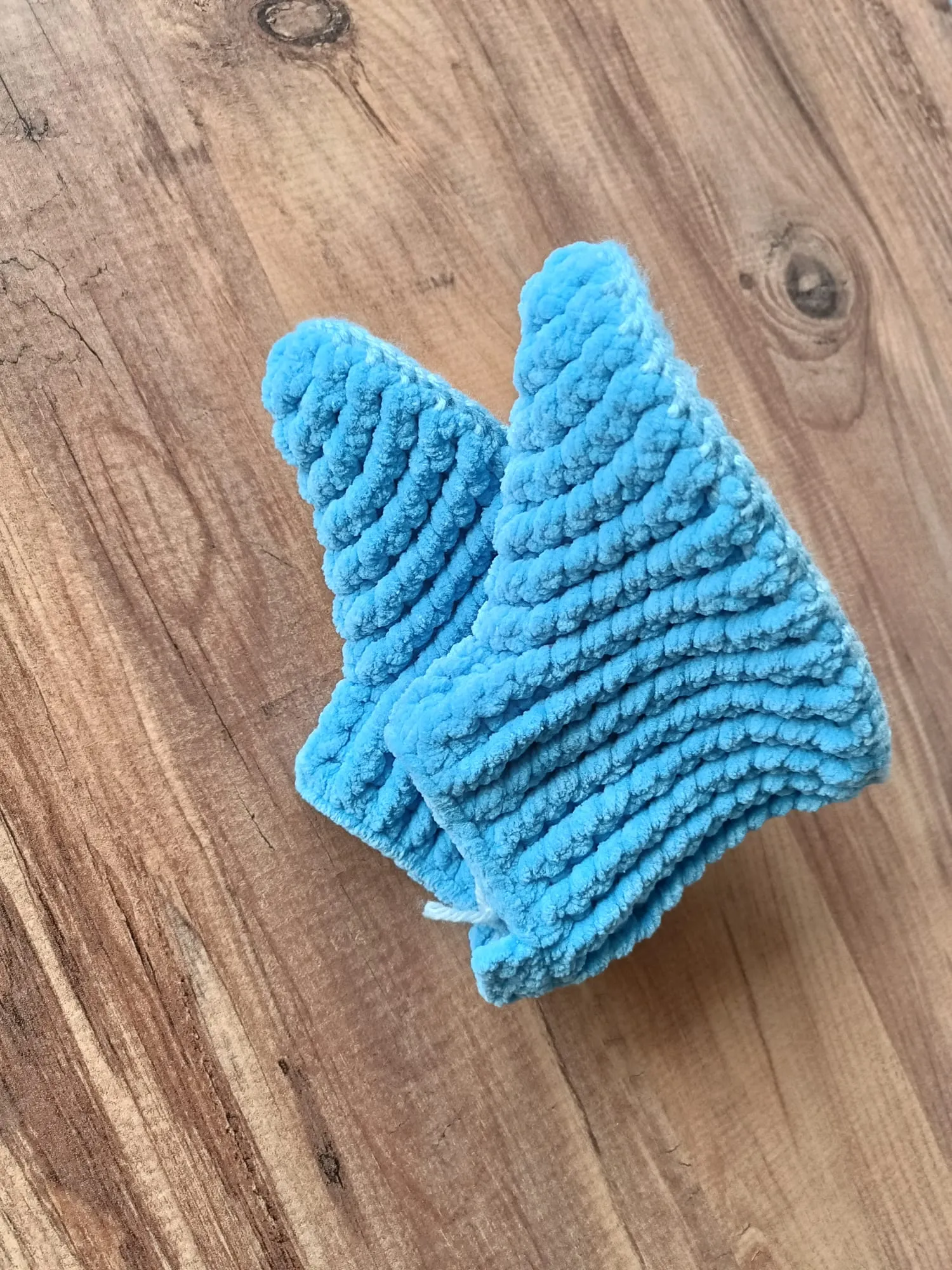 Hava Mavisi Kadife Bebek Panduf - 23/24 Numara, Deri Tabanlı, El Örmesi