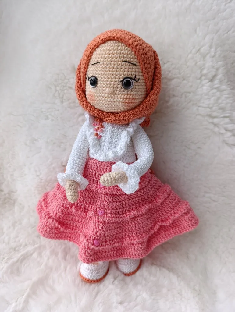 Örgü Bebek - Beyza Tesettür Bebek - 25 cm - El Emeği