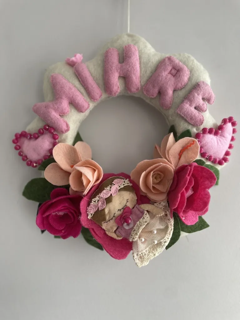 İsimli Keçe Bebek Odası Kapı Süsü - El Yapımı Özel Tasarım