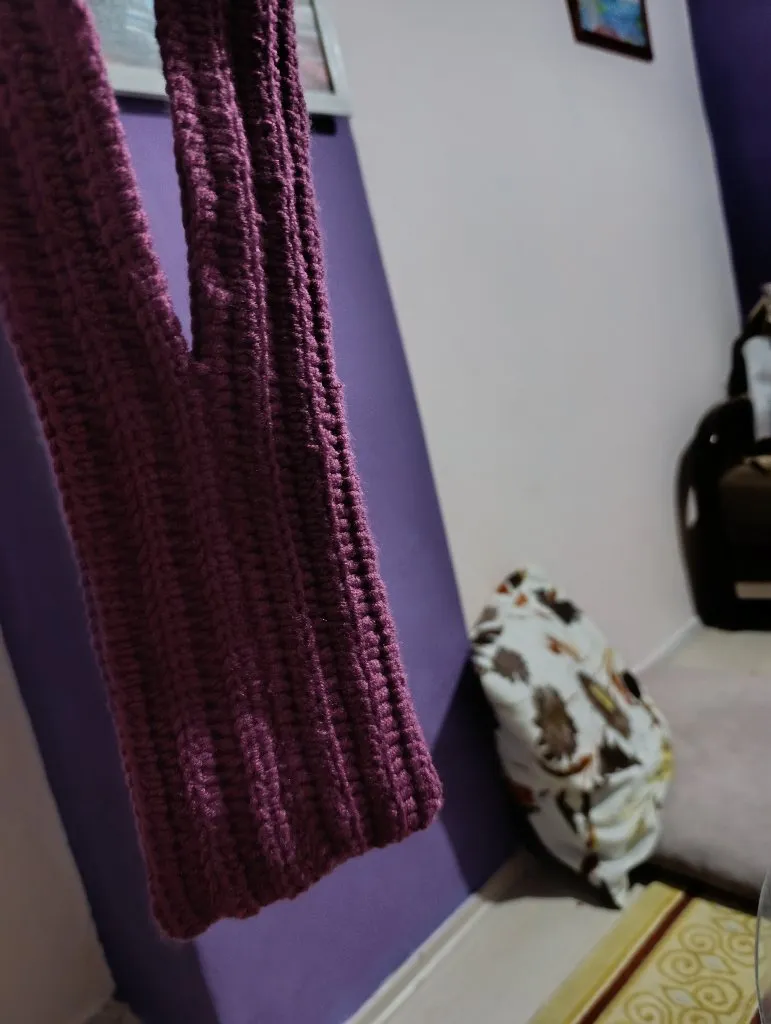 Mor Örgü Parmaksız Eldiven - Bileklik Model - El Emeği