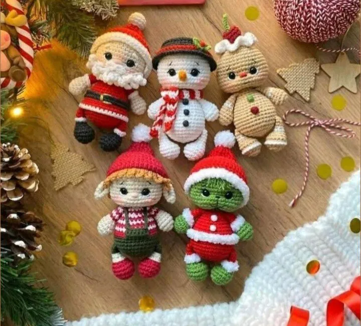 Amigurumi Noel Temalı Anahtarlık ve Yılbaşı Süsü - 11 cm - El Emeği