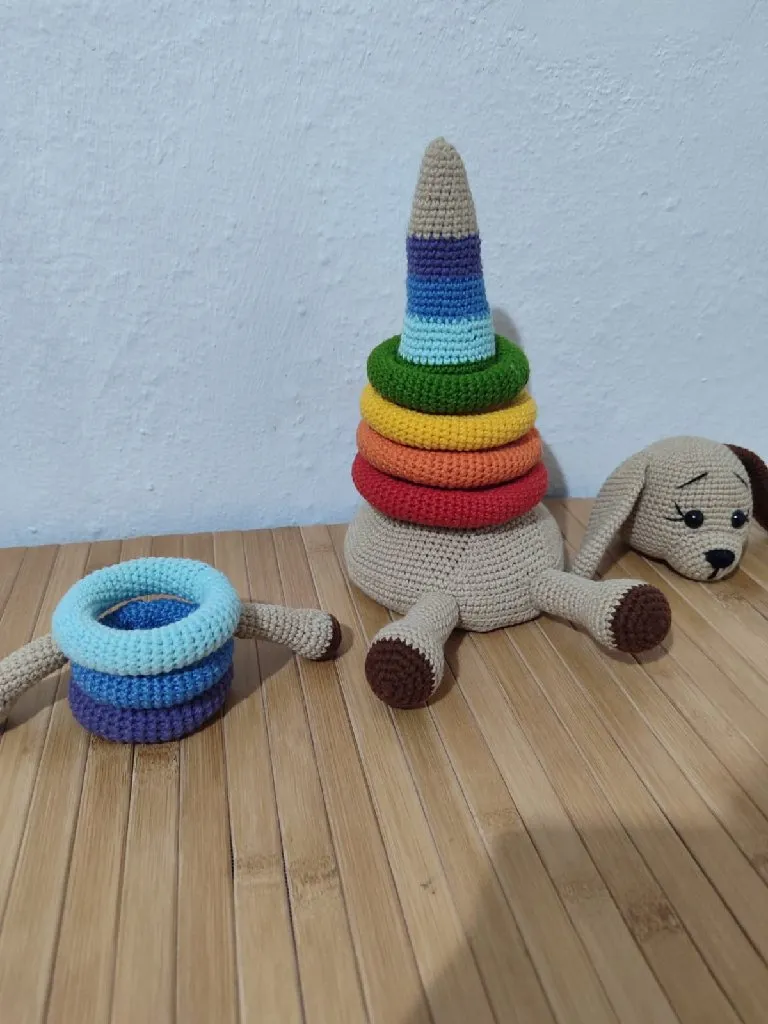 Eğitici Köpek Halkalı Oyuncak - 29 cm Boyutunda, El Emeği