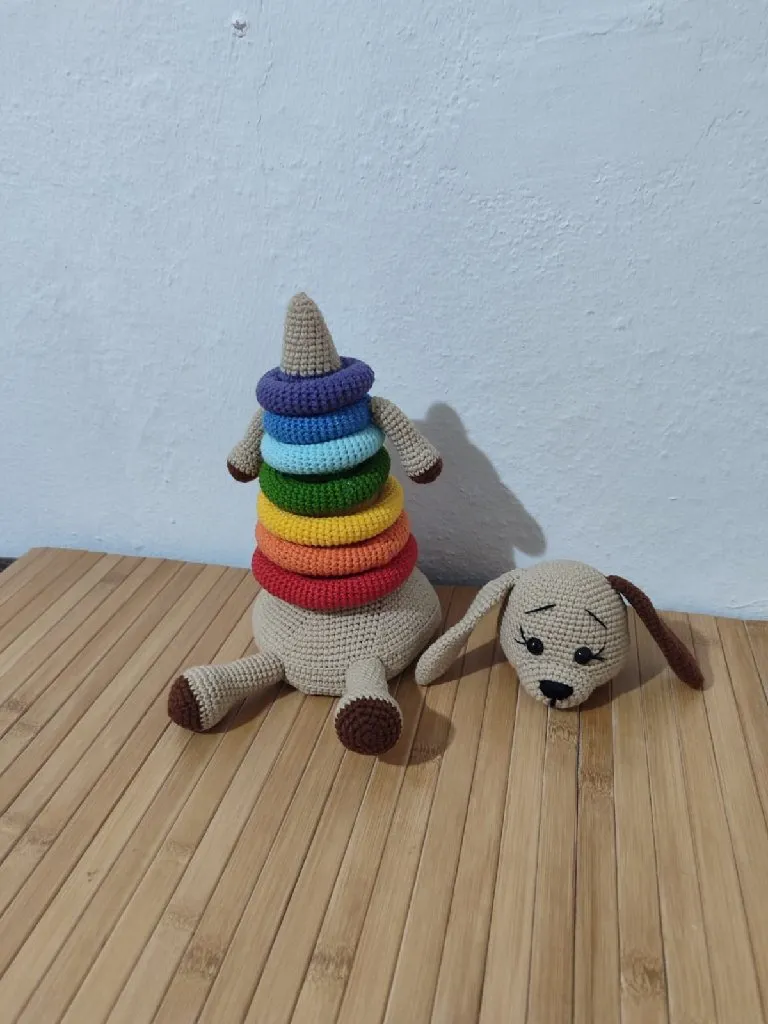 Eğitici Köpek Halkalı Oyuncak - 29 cm Boyutunda, El Emeği