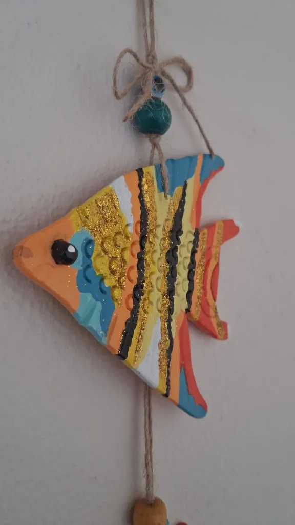 Seramik Balık Duvar Süsü - El Yapımı Dekoratif Melek Balığı