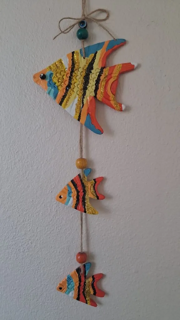 Seramik Balık Duvar Süsü - El Yapımı Dekoratif Melek Balığı