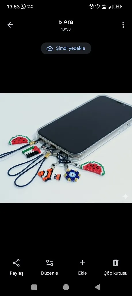 Miyuki Boncuklu Telefon Charm Aksesuarları - El Yapımı Nazar Boncuğu