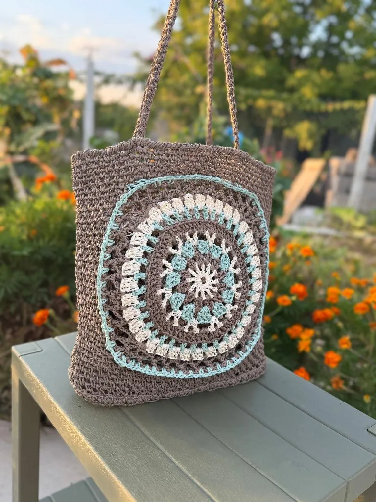 El Yapımı Suni Deri Tabanlı Kağıt İp Örgü Çanta Bohem Günlük, Benzersiz, Astarsız